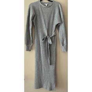 NWT Topshop Long Sleeve Knit Maxi Dress Heathered Gray Size 8
